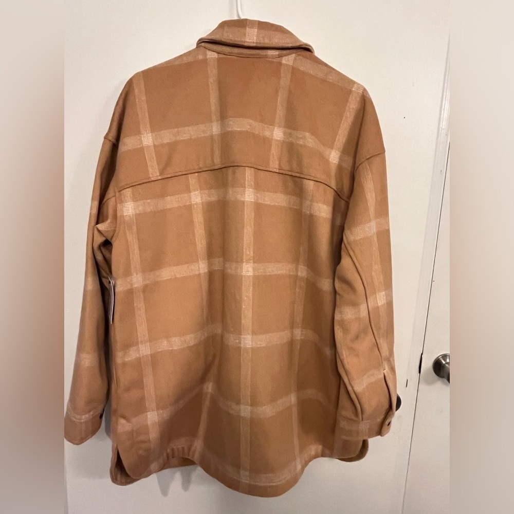 Sonoma Shacket, New! Tan and white, size 0X - Picture 16 of 16